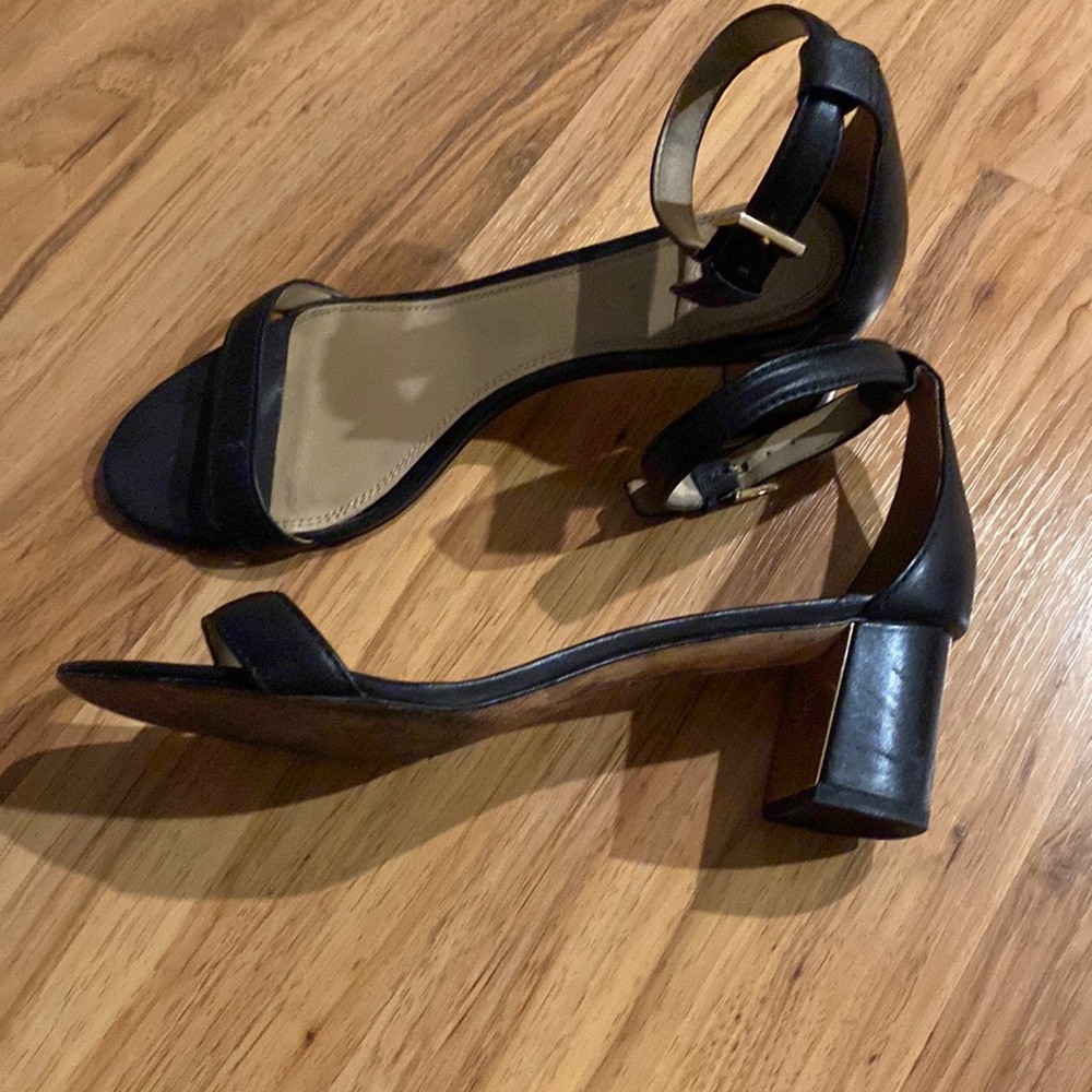 Tory Burch black block heel strapped sandal